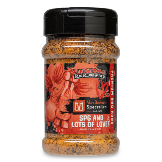 Comnox - Vuur&Rook SPG And Lots Of Love Rub 210 g - Smaakvolle kruidenmix voor steaks en vlees - 100% natuurlijk - 210g verpakking