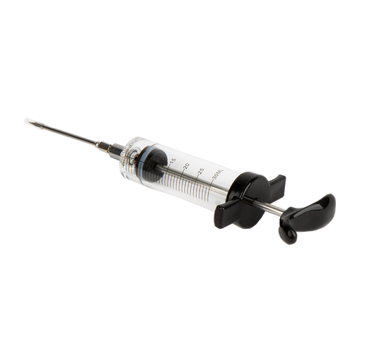 Comnox - Vuur&Rook Meat Injector - Voorkom uitdrogen, Versnel marineren - RVS naald met dubbele opening - 0,5L - zwart