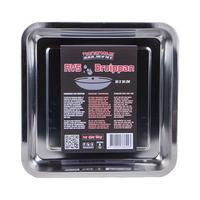 Comnox - Vuur&Rook RVS Druippan 30 x 30 cm - Comfortabel & Veiliger BBQ-ervaring - Vaatwasserbestendig - Multifunctioneel - RVS - Zwart