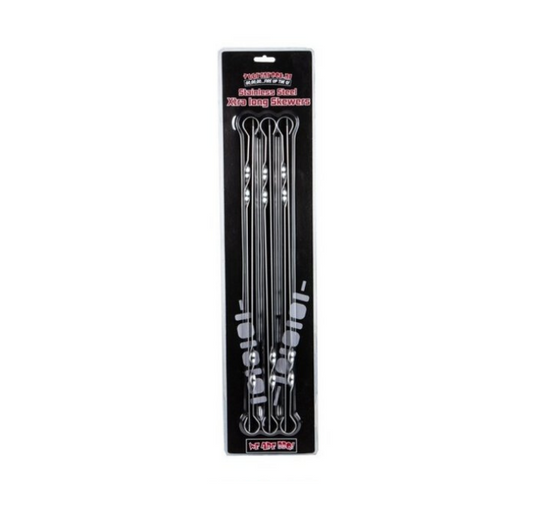 Comnox - Vuur&Rook RVS Spiezen Xtra Long 6 stuks 50 cm - Extra lange spiezen voor perfect gegrild vlees en groenten - Comfortabel en veilig grillen in één set - 50 cm - RVS