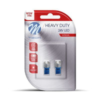 Comnox - M-TECH.PL W5W autolamp LED T10 blauw - Energiezuinig en duurzaam - 24V DC