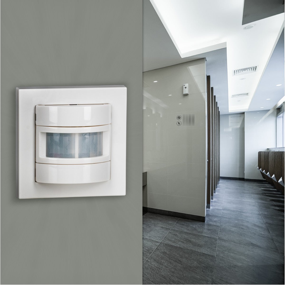 Wandschakelaar met Bewegingssensor - 55 x 55 mm inbouw - Compatibel met LED - Wit