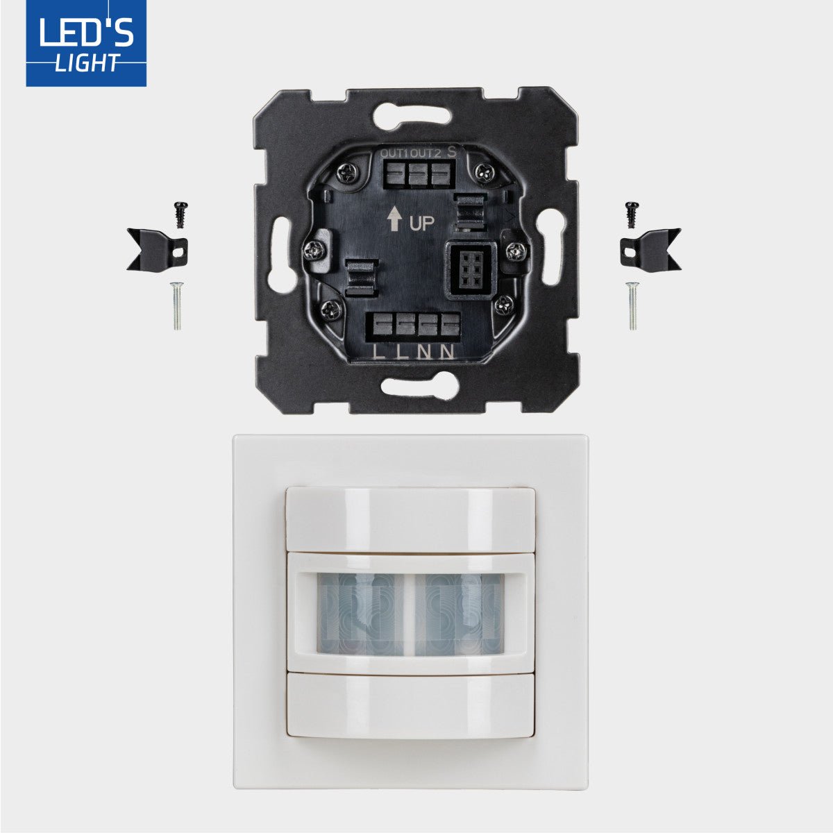 Wandschakelaar met Bewegingssensor - 55 x 55 mm inbouw - Compatibel met LED - Wit