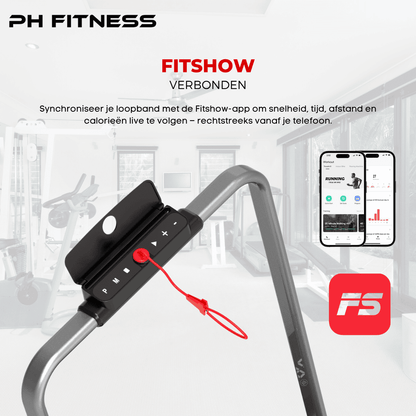 PH FITNESS loopband met Fitshow-app verbonden